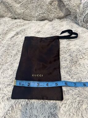 Gucci Black Drawstring Pouch with Gold Logo